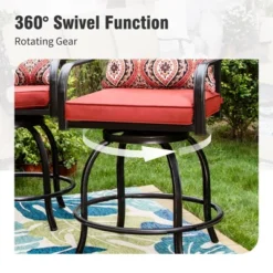 Captiva Designs 5pc Rectangle Steel Bar Table With C-shaped Cross Bracket & High Bar Stools -Furniture GUEST 9c78a024 bfc1 4216 9fe7 6ed0955d7eaf