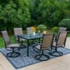 7pc Outdoor Dining Set With Swivel Sling Chairs & Large Metal Rectangle Table With Umbrella Hole - Gray - Captiva Designs 2 7pc Outdoor Dining Set With Swivel Sling Chairs & Large Metal Rectangle Table With Umbrella Hole - Gray - Captiva Designs -Furniture GUEST 9d1ee073 347c 477d 9a93 934fac16dfe4