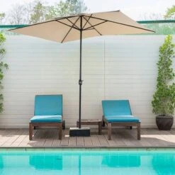 10 ' X 6.6' Rectangular Outdoor Patio Market Umbrella With Straight Crank - Captiva Designs -Furniture GUEST 9d750a76 b8c7 4ba9 bd49 ca661613088f