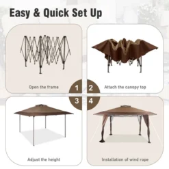 Captiva Designs 13’ X 13’ Pop-Up Canopy Tent - Instant Folding Shelter For Large Outdoor Sun Protection -Furniture GUEST 9d84230e a76f 49bf a75d faca63c87267