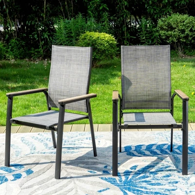 5pc Outdoor Dining Set With Sling Chairs & Square Powder Coated Aluminum Table - Captiva Designs: Weather-Resistant Patio Set 3 5pc Outdoor Dining Set With Sling Chairs & Square Powder Coated Aluminum Table - Captiva Designs: Weather-Resistant Patio Set