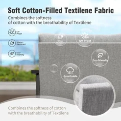 Captiva Designs Modren Outdoor Patio Metal Frame Furniture Conversation Seating Set With Coffee Table -Furniture GUEST 9e63baff bf29 44a8 a0d8 e4ee95adc691