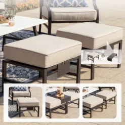 Captiva Designs 5pc XL Metal Outdoor Conversation Set With Rocking Chairs And Ottomans -Furniture GUEST 9f45215d 83e9 44b9 93ac d582791cdc5e