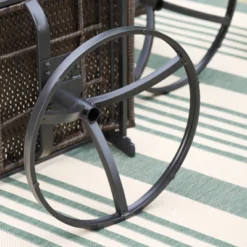 5pc Patio Dining Set Wh 360 Swivel Chairs & Square Plastic Tabletop - Captiva Designs -Furniture GUEST 9fd88b96 5cb3 4a6f b944 435a504049fb