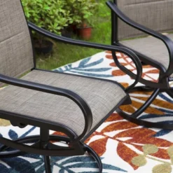 Patio Set With Steel Table With 1.57" Umbrella Hole & Steel 360 Swivel Padded Arm Chairs - Captiva Designs -Furniture GUEST a06733e3 6a37 4df2 93bd ed05cb56712e