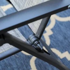 7pc Outdoor Dining Set With 7 Position Adjustable Folding Chairs & Metal Rectangle Table With Umbrella Hole - Captiva Designs -Furniture GUEST a08bfb4a cea3 4756 a6a3 8ec02325f239 1