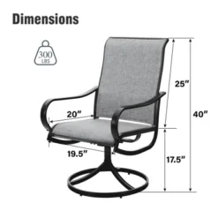 Captiva Designs Outdoor Dining Breathable Quick-dry Sling Steel Chairs With 360 Degree Swivel -Furniture GUEST a097dafe a8bb 4139 b4b6 6672cf2367d4