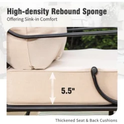 Captiva Designs 6pc Extra Large Metal Outdoor Patio Fire Pit Set With Swivel Pattern-back Chairs -Furniture GUEST a0e341ec ce3a 4c9b ae14 6ede599aed92 2