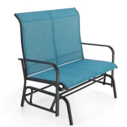 2-Seat Patio Glider With Steel Frame - Blue - Captiva Designs -Furniture GUEST a10efb78 20e0 4eab 9a80 c01bed00a91a