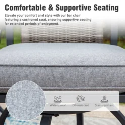 Captiva Designs 5pc Outdoor Patio Metal Bar Height Table & Bar Swivel Chair With Cushion And Armrest 27 Captiva Designs 5pc Outdoor Patio Metal Bar Height Table & Bar Swivel Chair With Cushion And Armrest -Furniture GUEST a4858bf5 8060 472d 8c5a ca1fdddb2143 1