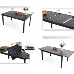 Captiva Designs 7pc Steel Outdoor Patio Dining Set With Rattan Arm Chairs & Rectangle Extendable Table -Furniture GUEST a4c094bc abca 4530 95ba 92df50fcb50b