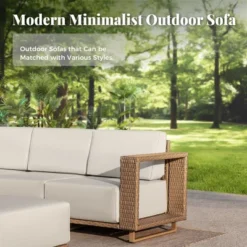 Captiva Designs Outdoor Patio Furniture Sectional Wicker Sofa Conversation Set With 9.8 Inch Thick Cushions -Furniture GUEST a4eb624e 3c70 4452 8ea9 9df760b769c5