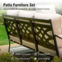 Captiva Designs 6pc Extra Large Metal Outdoor Patio Fire Pit Set With Rocking Pattern-back Chairs -Furniture GUEST a5e09e6d 974a 4084 8313 225ad630d2eb 3