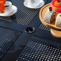 5pc Patio Dining Set With 360 Swivel Chairs & Square Net-Shaped Steel Tabletop - Captiva Designs 12 5pc Patio Dining Set With 360 Swivel Chairs & Square Net-Shaped Steel Tabletop - Captiva Designs -Furniture GUEST a5f5b4e0 c561 4c74 912d 06b279b8d50c 4