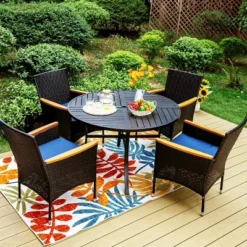 Captiva Designs 2pk Outdoor Rattan Arm Chairs With Cushions -Furniture GUEST a69a8b7c 5da7 48a4 81ad 9e89d26c6c44