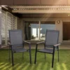 2pk Aluminum Patio Arm Chairs With Wooden Armrests - Captiva Designs -Furniture GUEST a703cd6d 5c70 474a b5a8 73dc6e25dfce