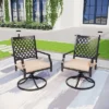 7pc Patio Dining Set With Rectangular Faux Wood Table And Umbrella Hole & Swivel Chairs With Removable Cushions - Captiva Designs -Furniture GUEST a74509b4 3207 4607 a696 283c21d68ded 3