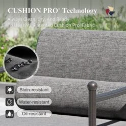 Captiva Designs Outdoor Patio Oversized Premium Conversation Sofa Set With Extra Thick Cushion And Coffee Table -Furniture GUEST a7470b8b f5ca 4461 acc6 e5f82ba39f92