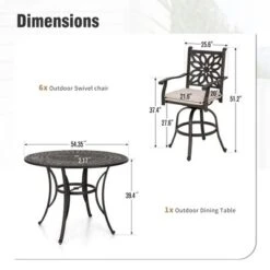 Captiva Designs 7pc Cast Aluminum Bar Height Patio Dining Set With Round Table & Swivel Stools 24 Captiva Designs 7pc Cast Aluminum Bar Height Patio Dining Set With Round Table & Swivel Stools -Furniture GUEST a7cc6604 b659 4cb9 aae7 5af7349cfeaf