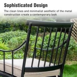 Captiva Designs 9pc Patio Dining Set With Slat-top Adjustable Steel Rectangle Table & Stylish Metal Arm Chairs -Furniture GUEST a82d8398 5956 4724 83de f49f65ad2cf0 5