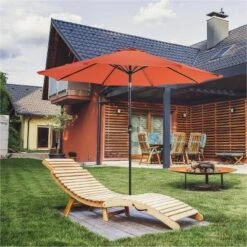 9' X 9' Outdoor Patio Market Umbrella With Push Button Tilt Crank - Captiva Designs -Furniture GUEST a896e69c 48ed 45f2 b7ff 6f444663c621
