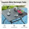Captiva Designs 6pc Outdoor Patio Square Steel Dining Table With Stackable Metal Chairs And Market Umbrella -Furniture GUEST a9011e44 4b26 4b1a 9b5e 05931badd8dc 11