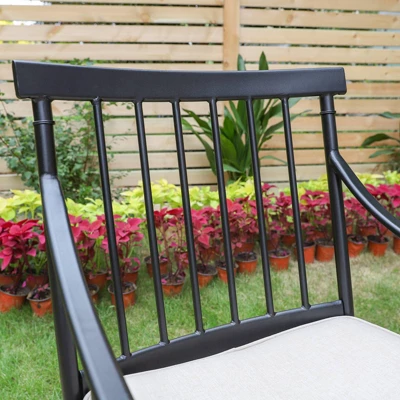 2pk Outdoor Steel Arm Chairs With Cushions - Captiva Designs 7 2pk Outdoor Steel Arm Chairs With Cushions - Captiva Designs - Image 5