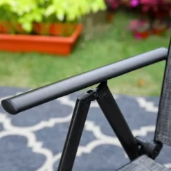 7pc Outdoor Dining Set With 7 Position Adjustable Chairs & Metal Frame Table With Umbrella Hole - Captiva Designs -Furniture GUEST a9318797 4bf3 46ec 9f1a c60dca61bf4d 1