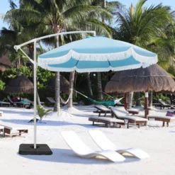 Captiva Designs 9ft Fringed Cantilever Offset Patio Market Umbrella -Furniture GUEST a99d1f9a 9358 42db bdba 4e38e0cb1bee