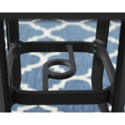 Outdoor Cast Aluminum Table With 1.97" Umbrella Hole - Brown - Captiva Designs -Furniture GUEST a9b43383 1e20 403b ba52 959221c36515