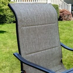 5pc Outdoor Dining Set With Padded Sling C-Spring Chairs & Round Metal Table With Umbrella Hole - Black - Captiva Designs 16 5pc Outdoor Dining Set With Padded Sling C-Spring Chairs & Round Metal Table With Umbrella Hole - Black - Captiva Designs -Furniture GUEST a9ea612c 54ec 4c9d 8b5d 60ca9813bcac