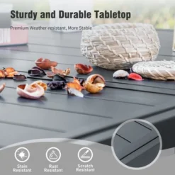 Captiva Designs 9pc Patio Slat-top Adjustable Steel Rectangle Table & Stylish Arm Chairs With Cushions 22 Captiva Designs 9pc Patio Slat-top Adjustable Steel Rectangle Table & Stylish Arm Chairs With Cushions -Furniture GUEST aa87313c 29cd 4645 9bba 358ed038be18 1