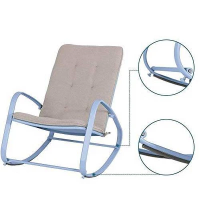 2pc Patio Modern Rocking Chair - Blue - Captiva Designs 4 2pc Patio Modern Rocking Chair - Blue - Captiva Designs - Image 2