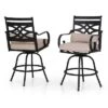 5pc Outdoor Set With Swivel Stools With Cushions & Square Metal Table - Beige - Captiva Designs -Furniture GUEST aab38b38 abea 4146 8b54 81c62c8b704c