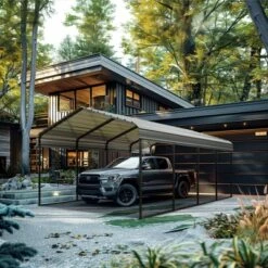 Captiva Designs 12’ X 20’ Heavy Duty Metal Carport - Versatile Shelter With Optional Sidewalls -Furniture GUEST ab9b589f 2698 4da3 a0c3 24f7a2fc83b1