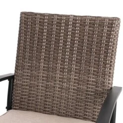 5pc Outdoor Bar Set With Cushions & Square Metal Table With Umbrella Hole - Captiva Designs -Furniture GUEST ac355fd8 55ad 40a3 8f7a 0f4efa88e635