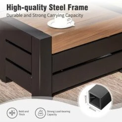 Captiva Designs Outdoor Patio Modular Sectional Sofa Conversation Set With Deep Cushions And Wood Grain Table -Furniture GUEST ac9eb4e3 ea05 4a0e a49e 68b0fc05bade