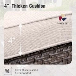 Captiva Designs 7pc Wicker Outdoor Patio Rattan Sectional Conversation Set With Armless Chairs -Furniture GUEST acb3e3cc 6dc6 4ea9 8a7e 3d9873180bec 9