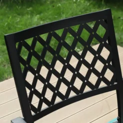 5pc Patio Set With 37" Square Metal Gridded Table With Umbrella Hole & Arm Chairs - Captiva Designs 11 5pc Patio Set With 37" Square Metal Gridded Table With Umbrella Hole & Arm Chairs - Captiva Designs -Furniture GUEST adb1c072 e8f1 48b1 8adc 37608a4fb1a9