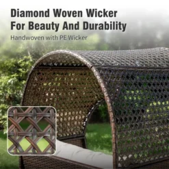 Captiva Designs Outdoor Oversized Brown Lounge Wicker Rattan Egg Chair With Cushion For Patio, Porch, Garden, Balcony, Indoo -Furniture GUEST add4228e 66c1 4bf8 90e8 76666e993b69