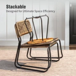 Captiva Designs 3pc Conversation Set With Bistro Table With Steel Frame & All-weather Woven Chairs -Furniture GUEST ade4582c 77ec 41d3 a26f 39f2fe6df050