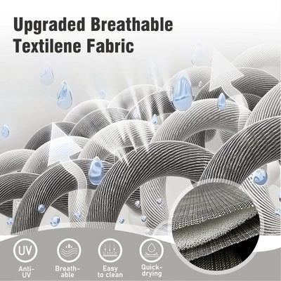 Captiva Designs 7pc Outdoor Patio Metal Rectangle Dining Table & Textilene Swivel Chairs 16 Captiva Designs 7pc Outdoor Patio Metal Rectangle Dining Table & Textilene Swivel Chairs - Image 14