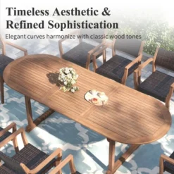 Captiva Designs 1pc Outdoor Patio Acacia Wood Dining Table With 1.96" Umbrella Hole -Furniture GUEST af362de8 37be 4ef3 a844 e47719330579 1