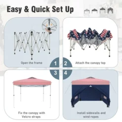 Captiva Designs 10’x10’ Pop-Up Canopy Tent With Sidewalls – Easy Setup, Waterproof, And Ventilated For Outdoor Events And Parties -Furniture GUEST af395fe4 c77a 43d7 9272 a02daf545ef0