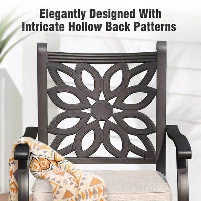 Captiva Designs 7pc Cast Aluminum Bar Height Patio Dining Set With Round Table & Swivel Stools 4 Captiva Designs 7pc Cast Aluminum Bar Height Patio Dining Set With Round Table & Swivel Stools - Image 2