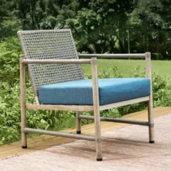 Captiva Designs Coastal 4pc Patio Steel And Rattan Fire Pit Set With Cushions -Furniture GUEST afea8381 6e2c 4f94 aa5e 721fbbd7d61d