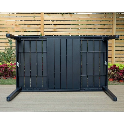 7pc Patio Dining Set With Expandable Steel Table & Metal Padded Arm Chairs - Captiva Designs 5 7pc Patio Dining Set With Expandable Steel Table & Metal Padded Arm Chairs - Captiva Designs - Image 3