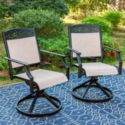 7pc Outdoor Dining Dining Set With Metal Slat Top Table & Cast Aluminum Chairs - Captiva Designs -Furniture GUEST b0a13aea 93fc 4d22 a043 bca9b7b5cf92 1