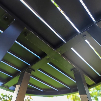 Outdoor Steel End Table - Black - Captiva Designs 8 Outdoor Steel End Table - Black - Captiva Designs - Image 6