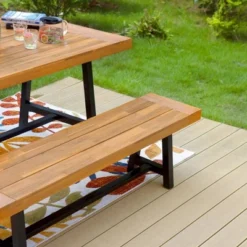 2pc Acacia Wood Patio Set With Bench - Captiva Designs -Furniture GUEST b22e24f5 9e15 420e 9212 b461e56a3f1e